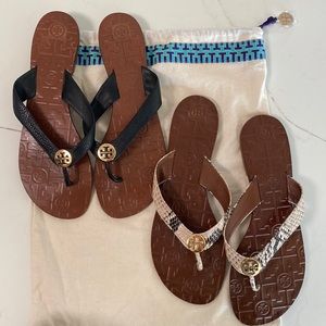 2 Pairs Tory Burch Flip flops